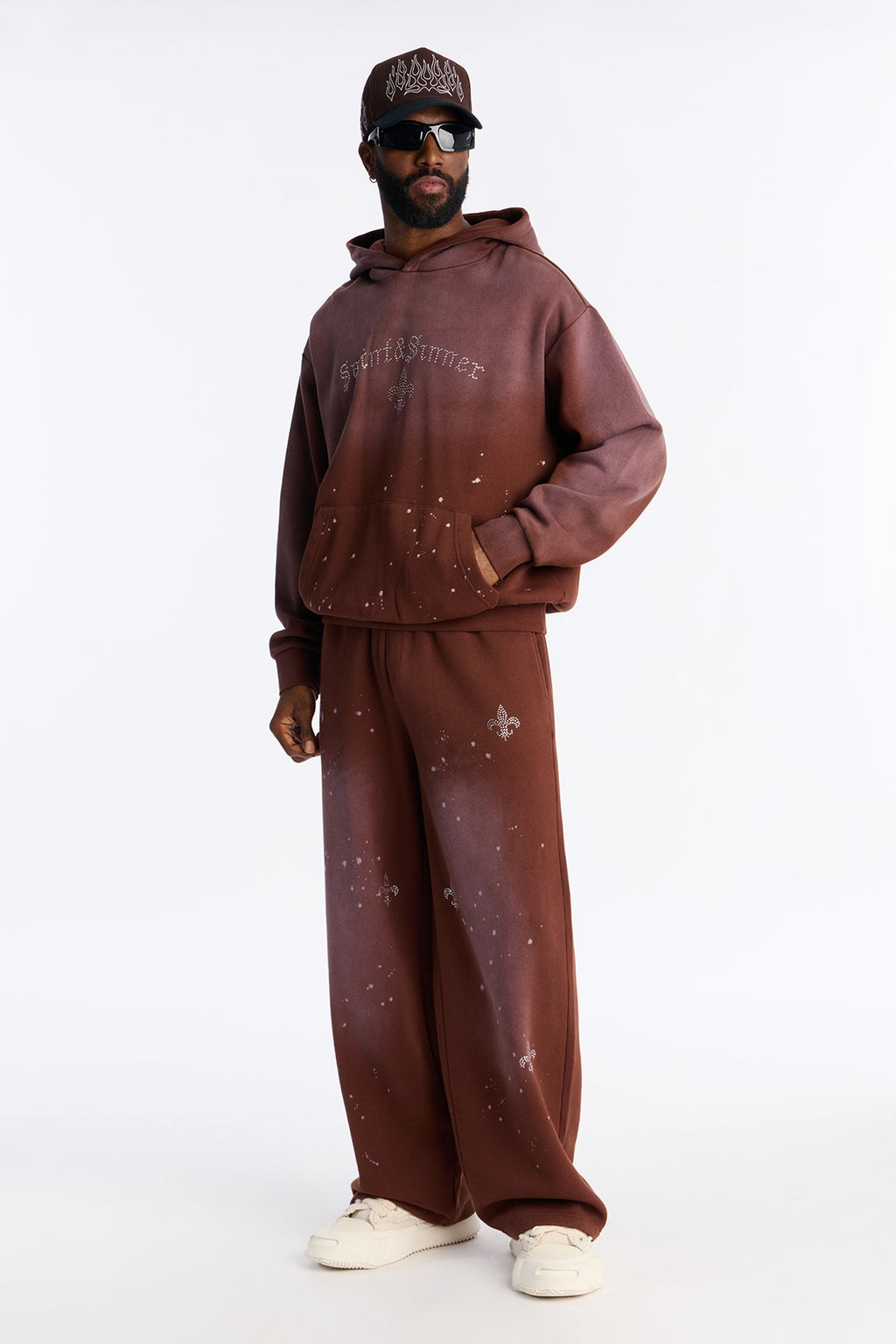 Saints And Sinners Distressed Hoodie - Brown - image 2