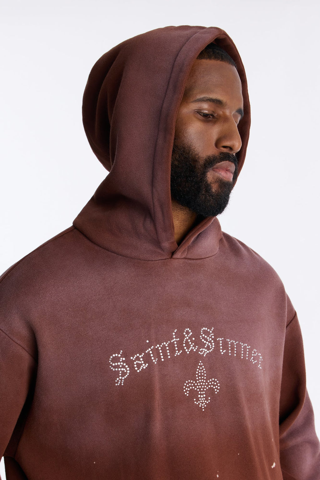 Saints And Sinners Distressed Hoodie - Brown - image 4