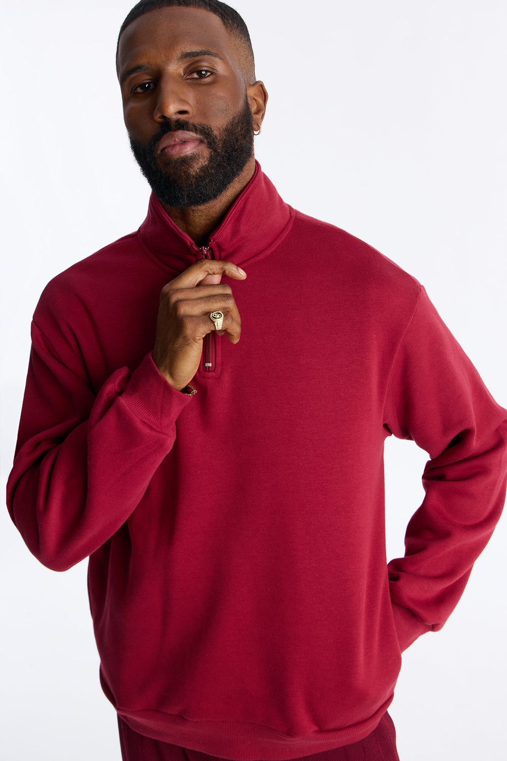 Built For Success Quarter Zip Sweatshirt - Burgundy - image 1