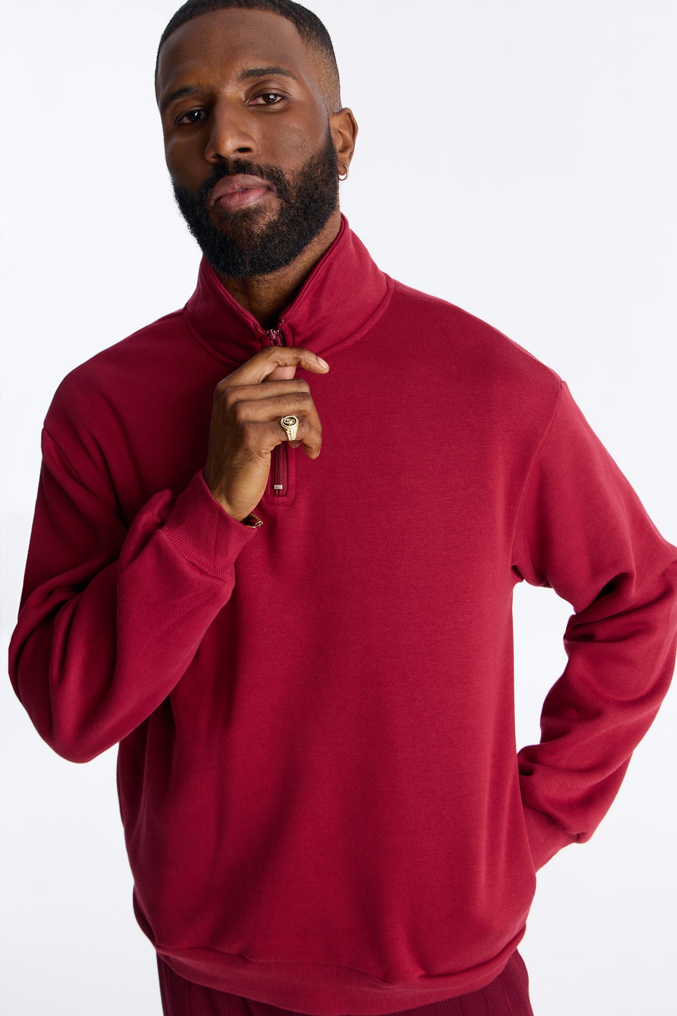 Built For Success Quarter Zip Sweatshirt - Burgundy - image 1