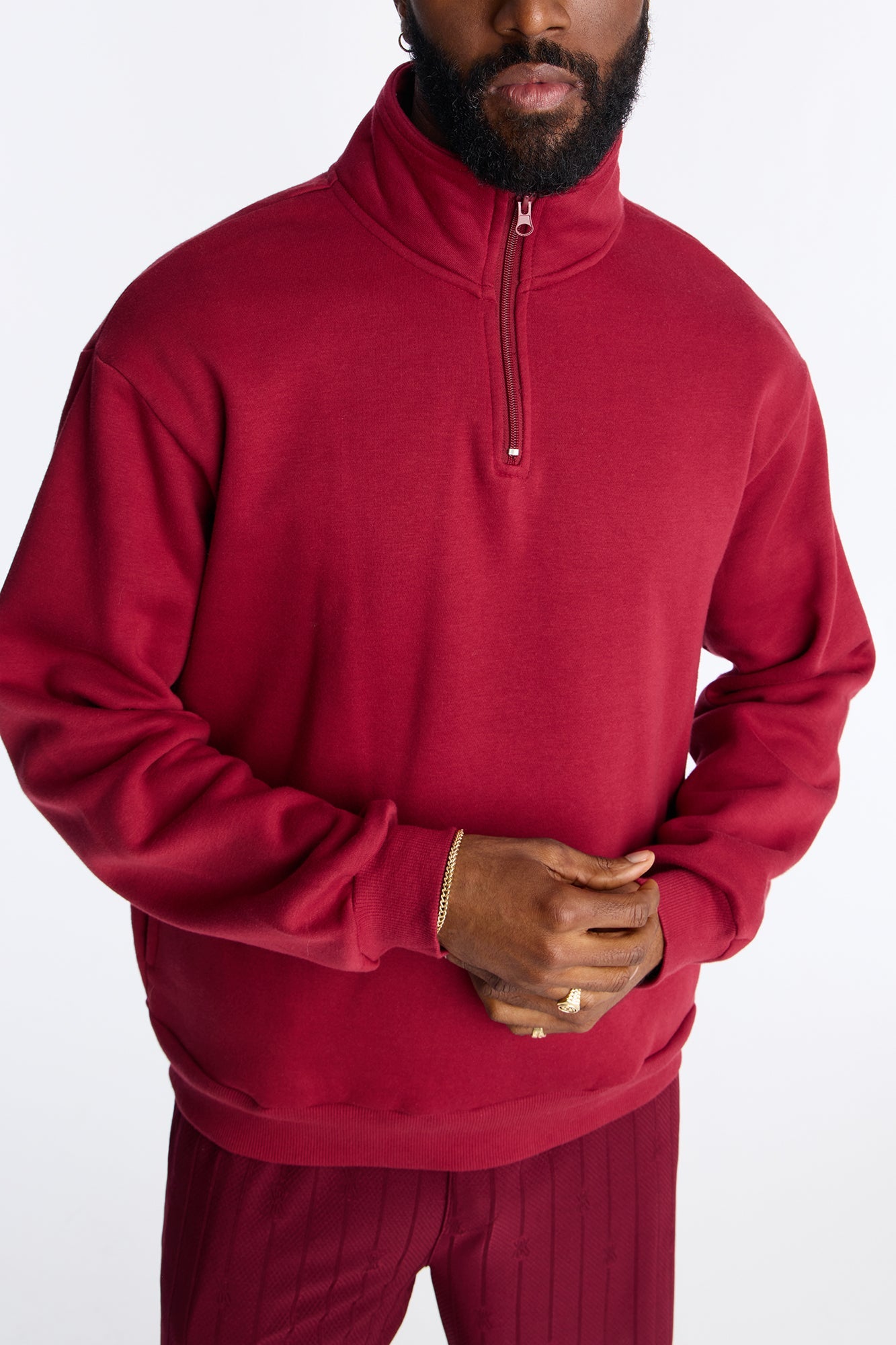 Built For Success Quarter Zip Sweatshirt - Burgundy - image 3