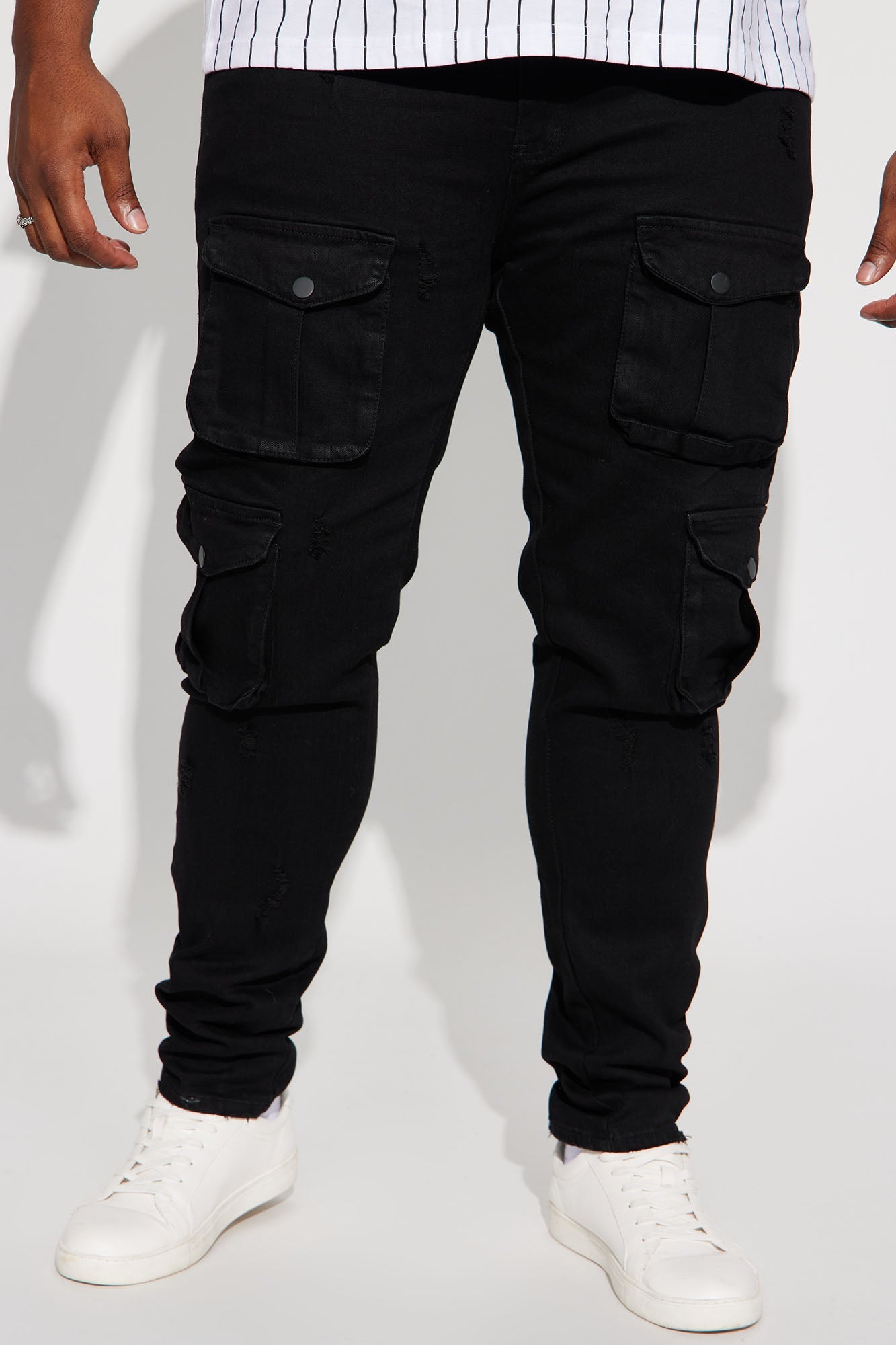 Dirty Ways Stacked Cargo Skinny Jeans - Black - image 2
