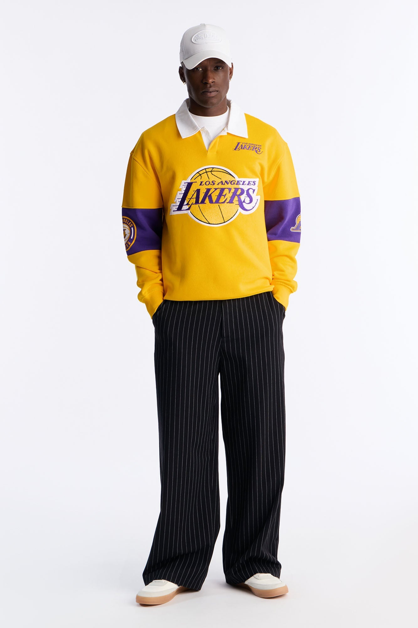 Lakers Long Sleeve Fleece Polo - Yellow - image 1