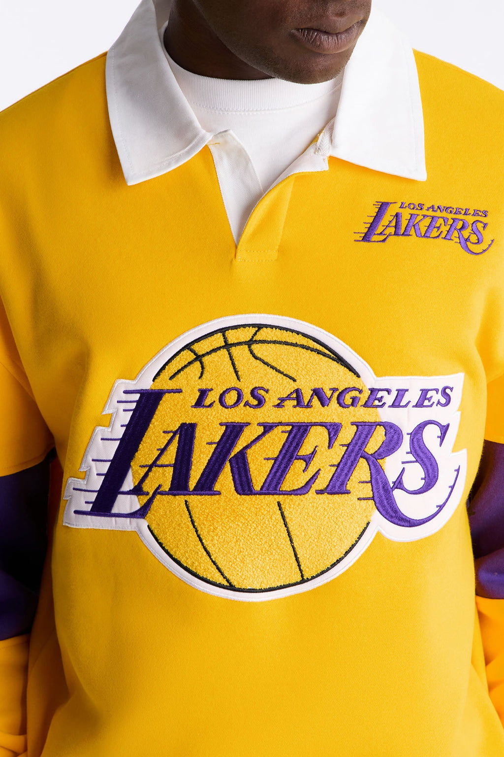Lakers Long Sleeve Fleece Polo - Yellow - image 3