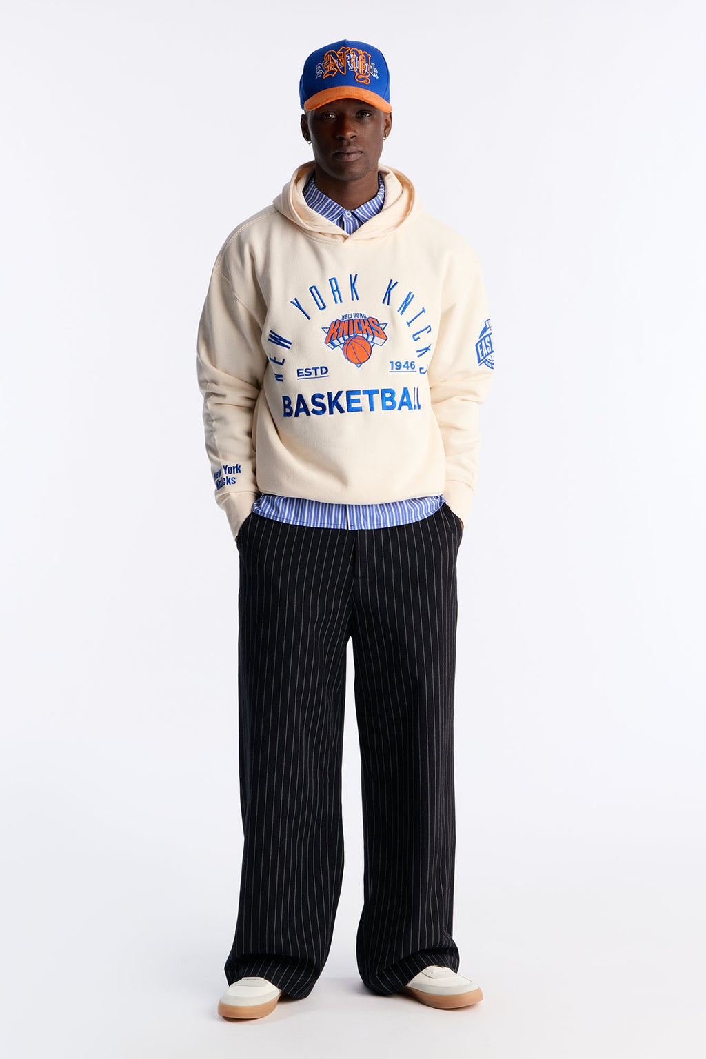 Knicks Embroidered Oversized Hoodie - Cream - image 2