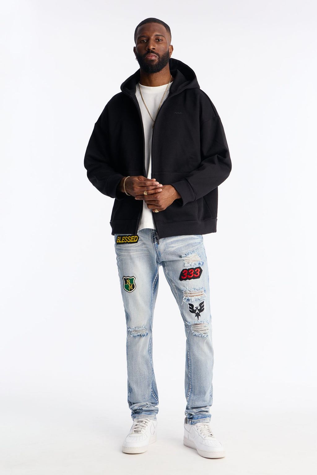 Stacked Skinny Urban Mend Jeans - Light Wash - image 2