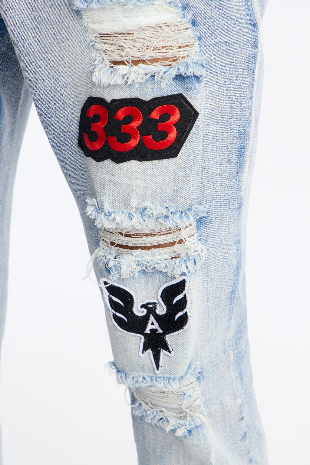 Stacked Skinny Urban Mend Jeans - Light Wash - image 4