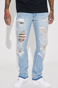 Innovative Stacked Skinny Flare Jeans - Medium Wash - image 1