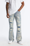 Stacked Skinny Flare Distressed Me Out Jean - Light Wash - image 1