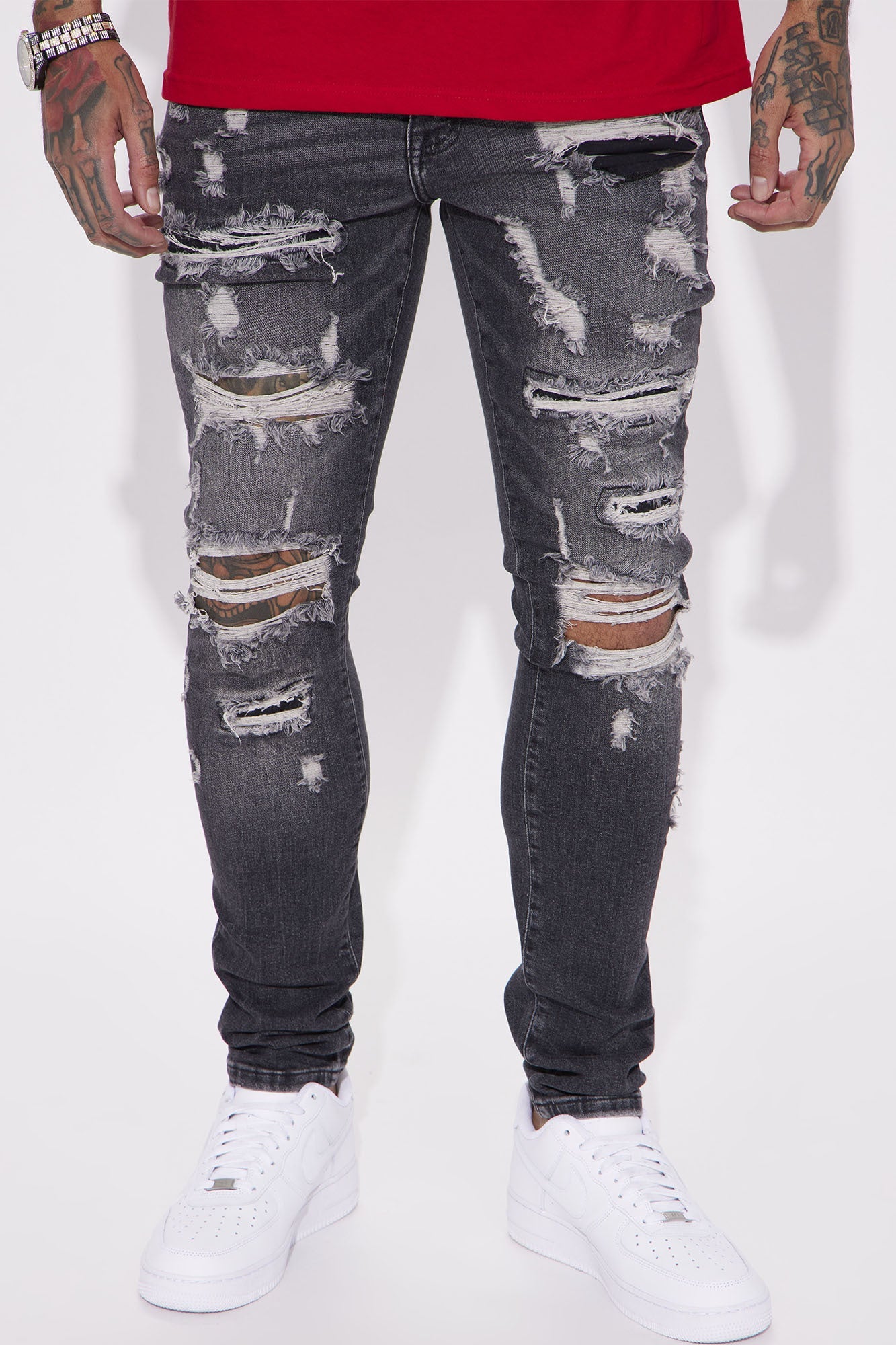 Ready To Unwind Stacked Skinny Jeans - Black Wash - image 1