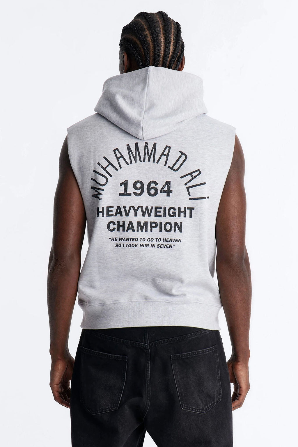 Muhammad Ali Muscle Hoodie - Heather Grey - image 4