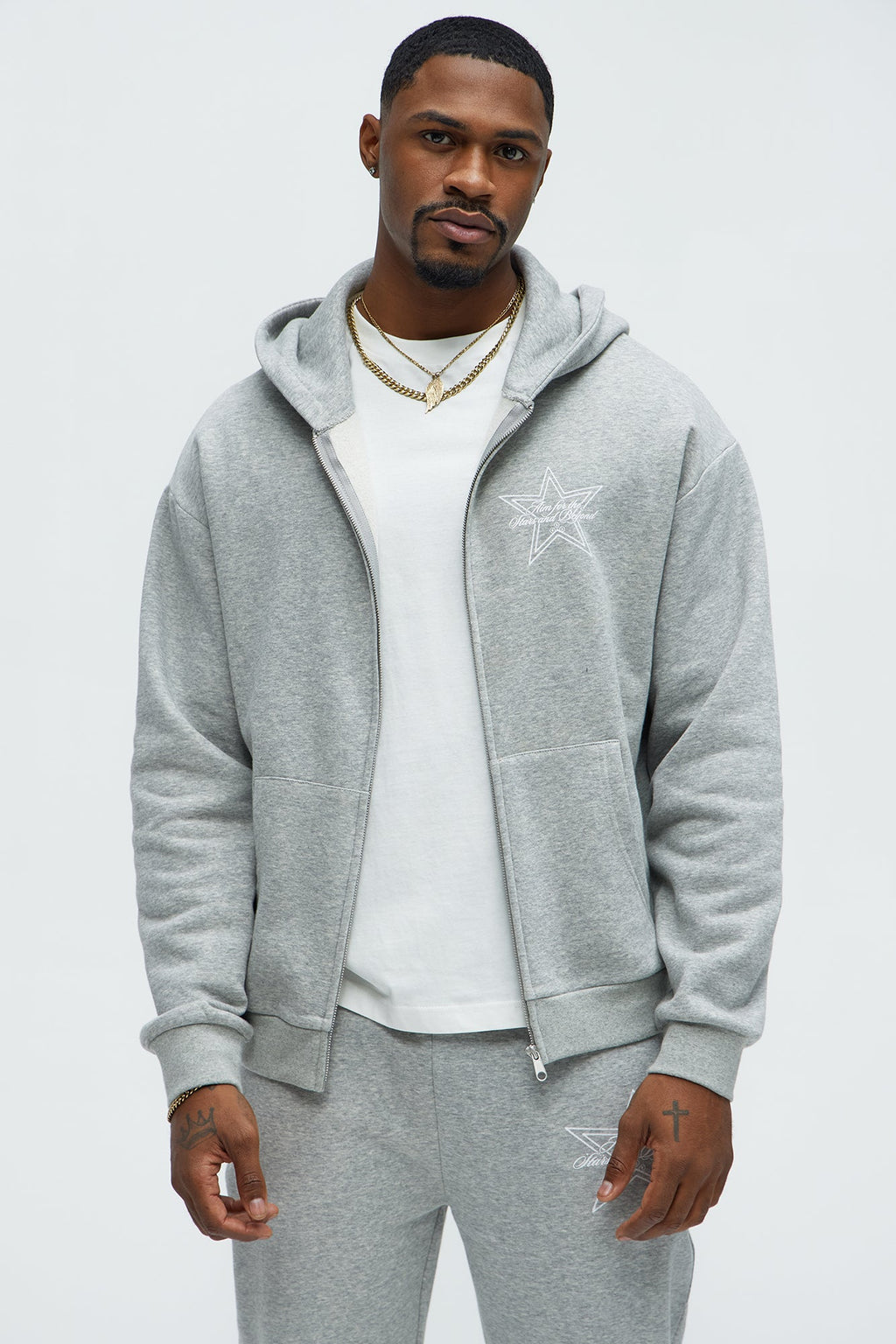 Aim For The Stars Zip Hoodie - Grey - image 1