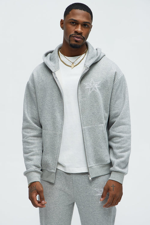 Aim For The Stars Zip Hoodie - Grey - image 1