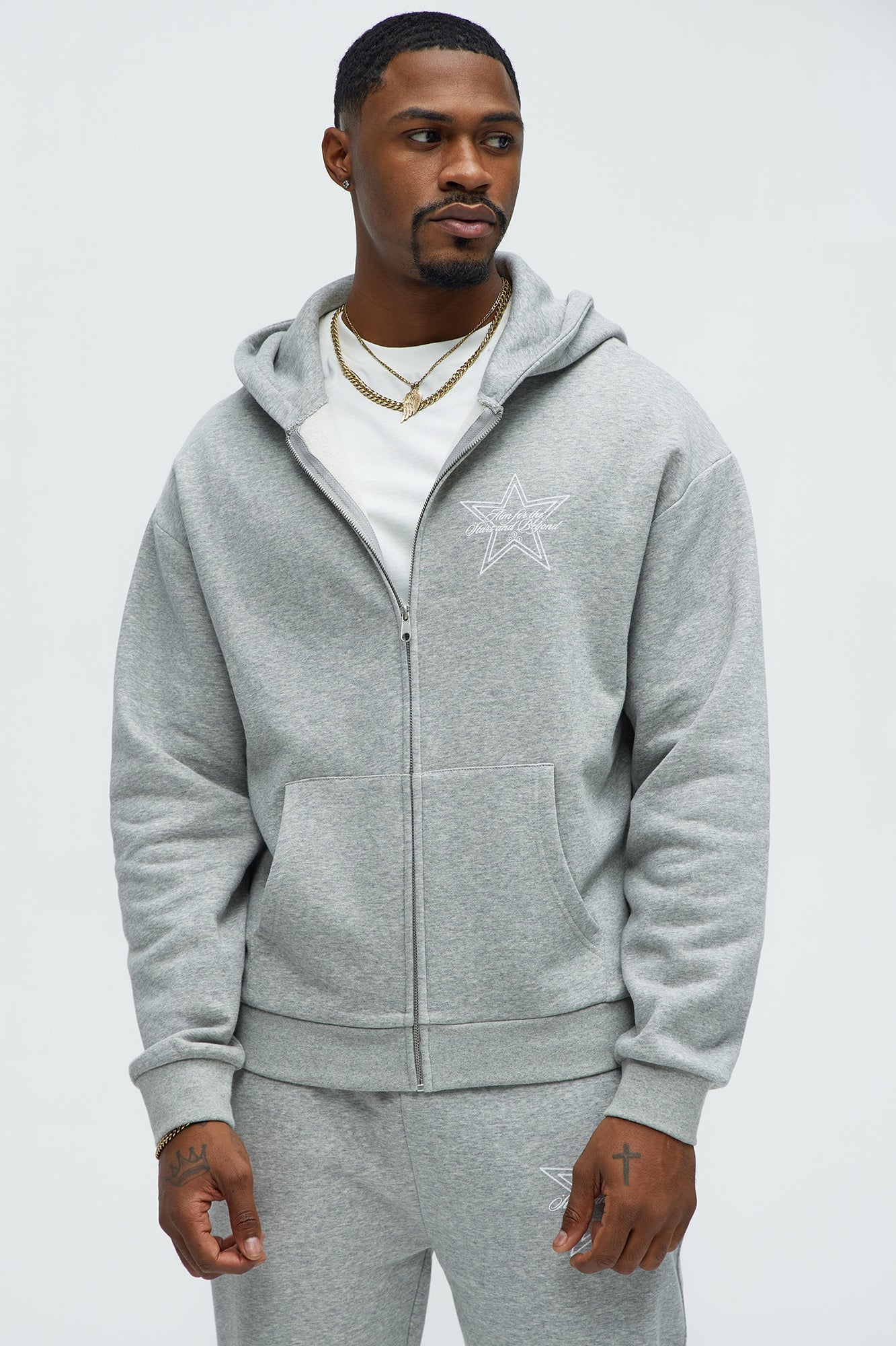 Aim For The Stars Zip Hoodie - Grey - image 3