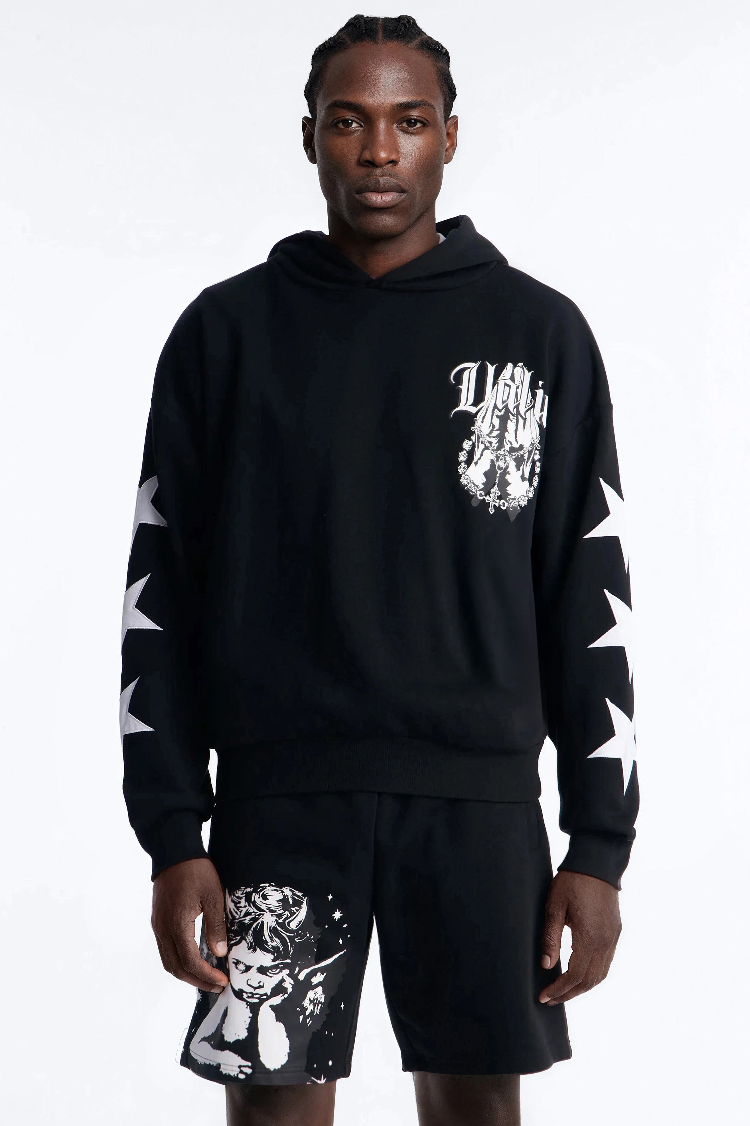Menace Sent Embroidery Hoodie - Black - image 3