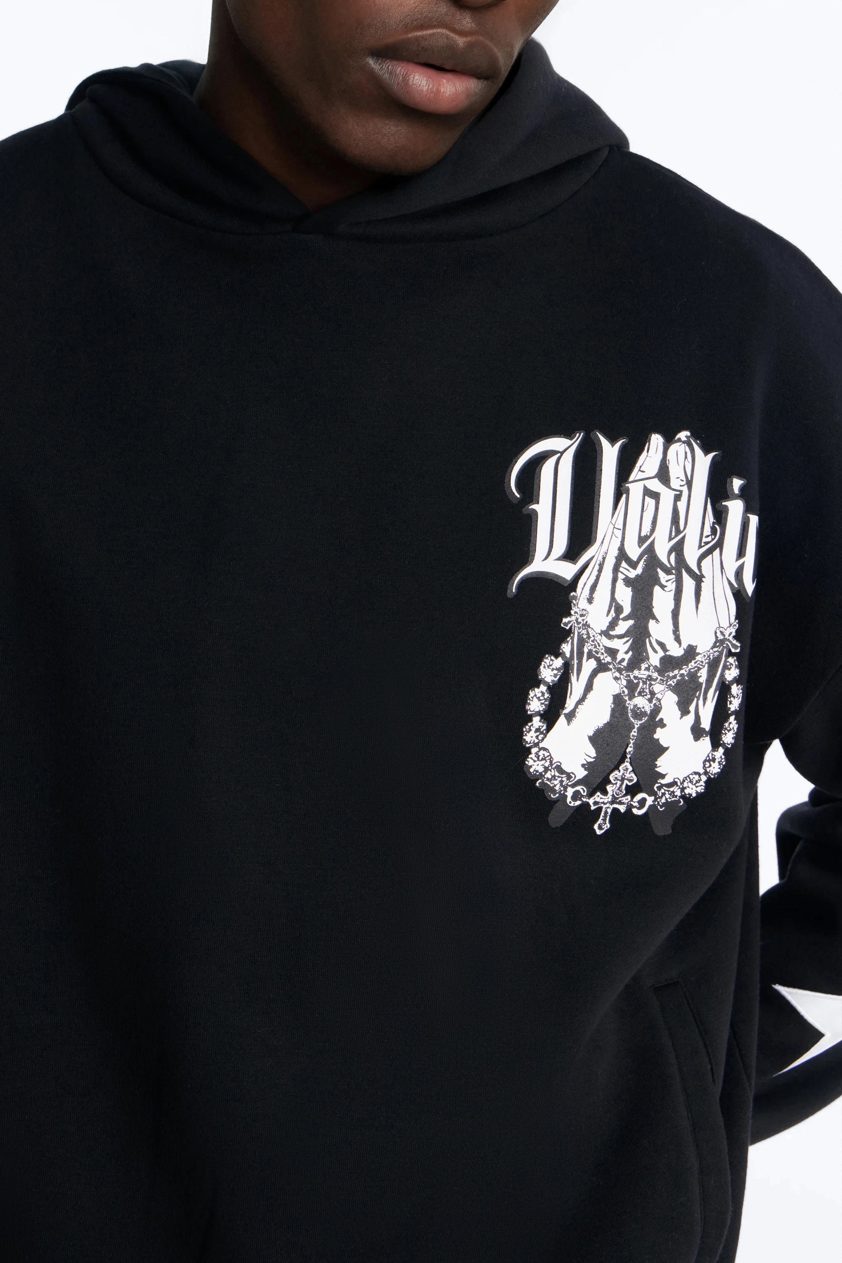 Menace Sent Embroidery Hoodie - Black - image 4