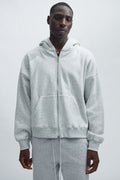 Tyson Oversized Heavyweight Zip Up - Heather Grey - image 1