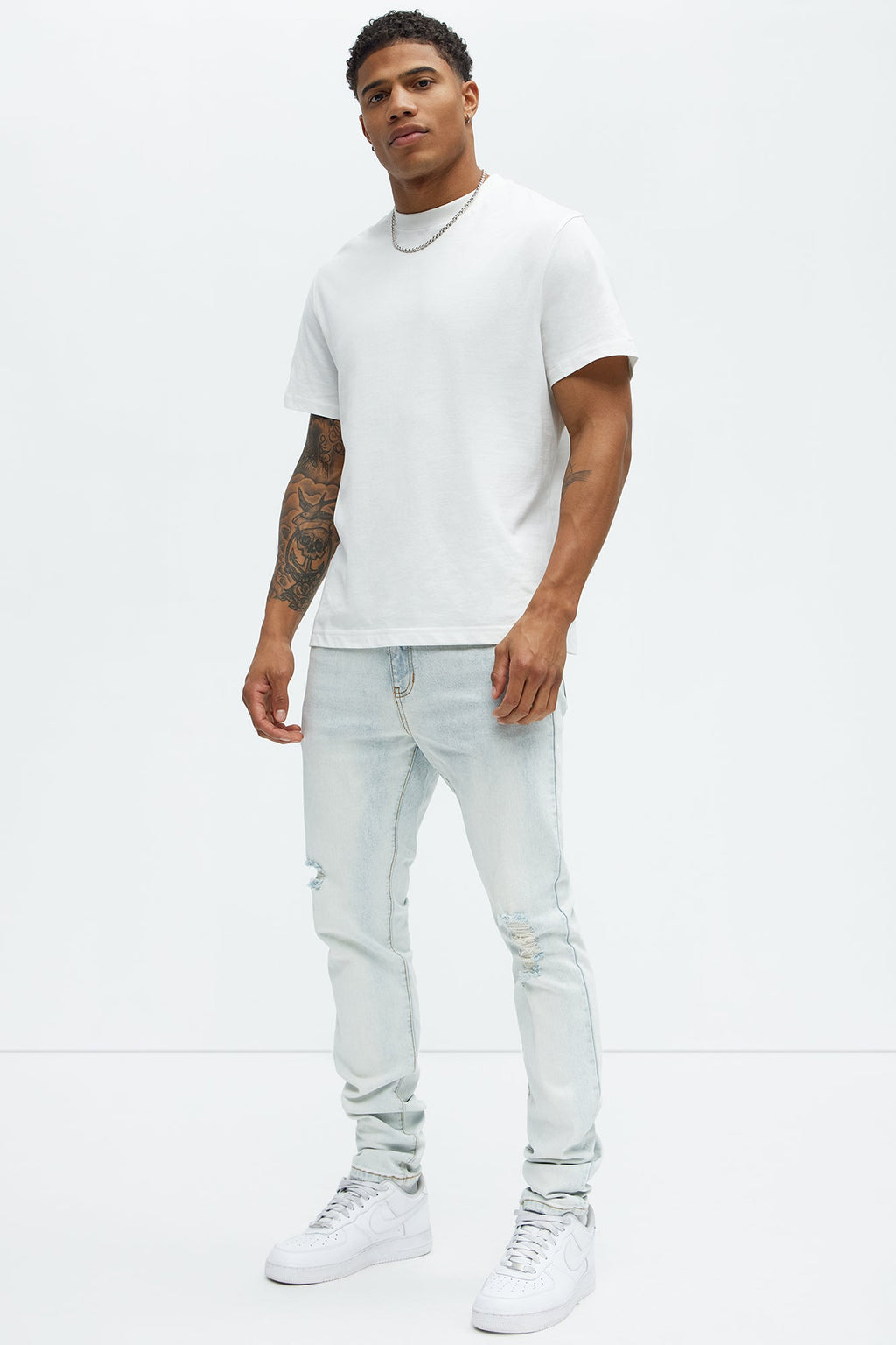 Take No L's Stacked Skinny Jeans - Light Blue Wash - image 3