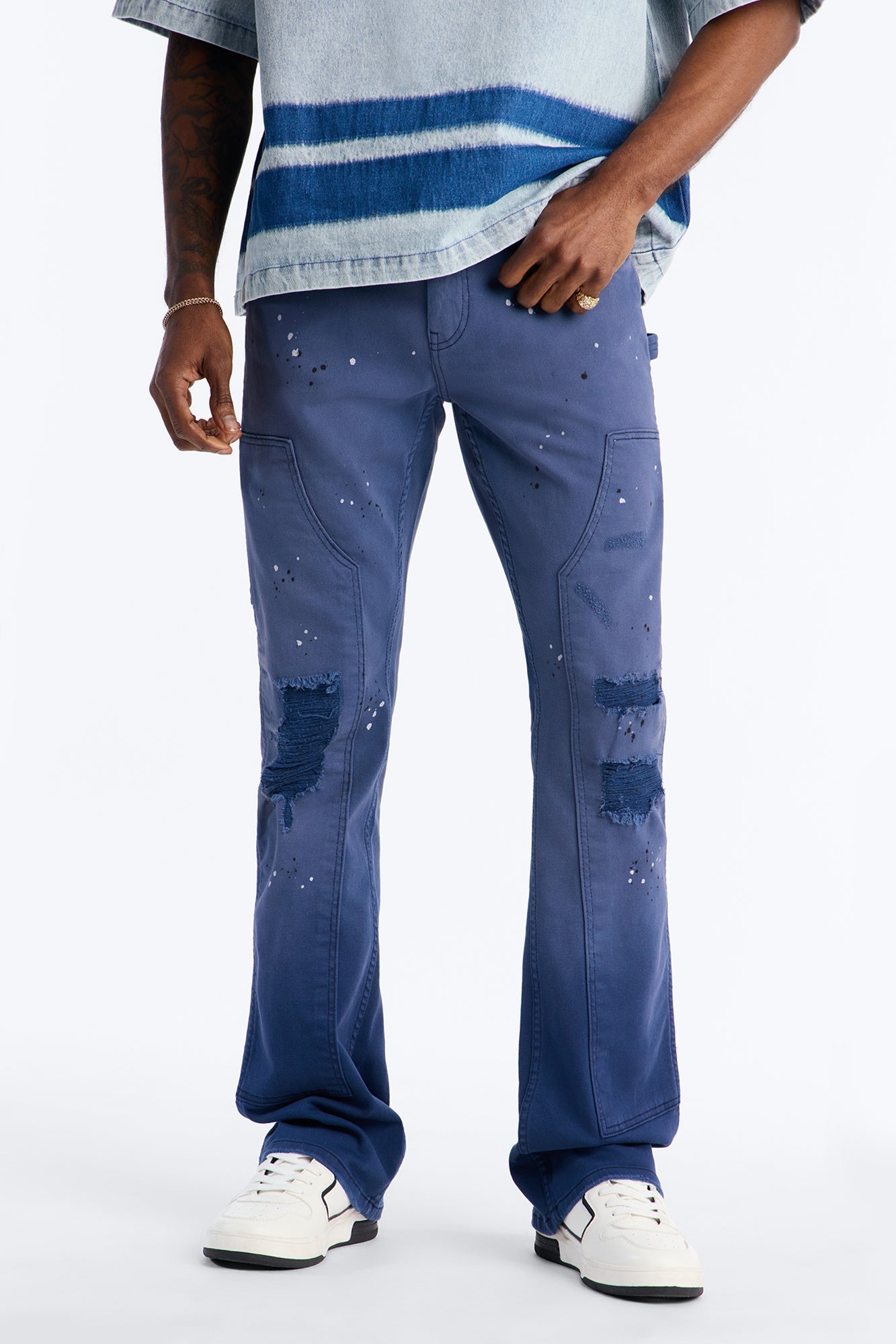 Stacked Skinny Flare Old Painters Carpenter Jean - Navy - image 1