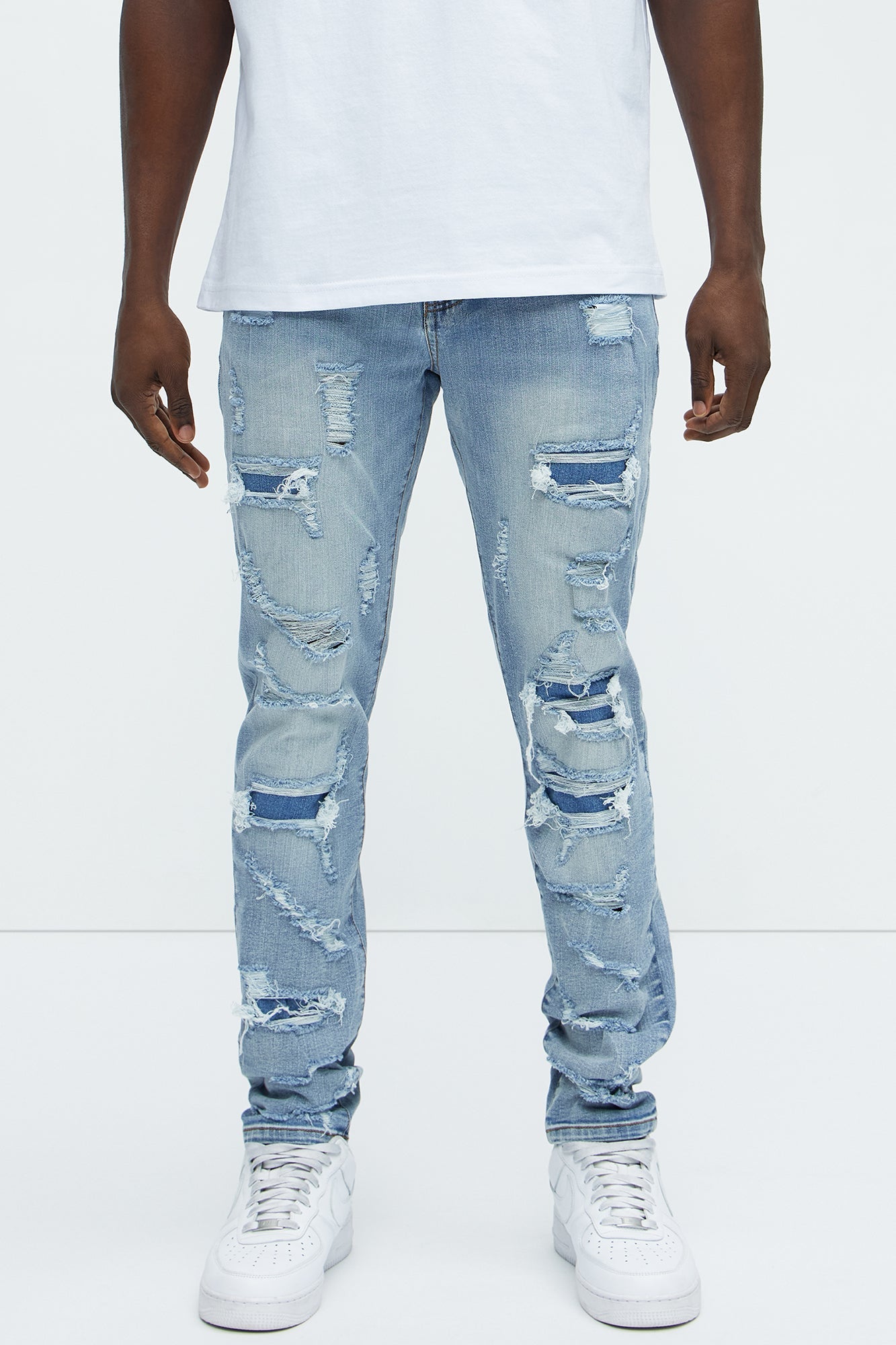Through It Ripped Skinny Jeans - Vintage Blue Wash - image 2