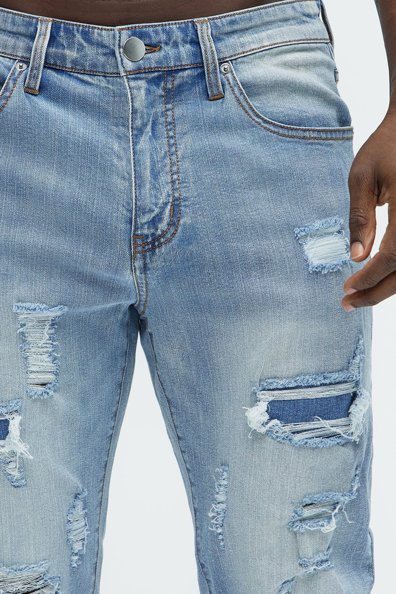Through It Ripped Skinny Jeans - Vintage Blue Wash - image 4