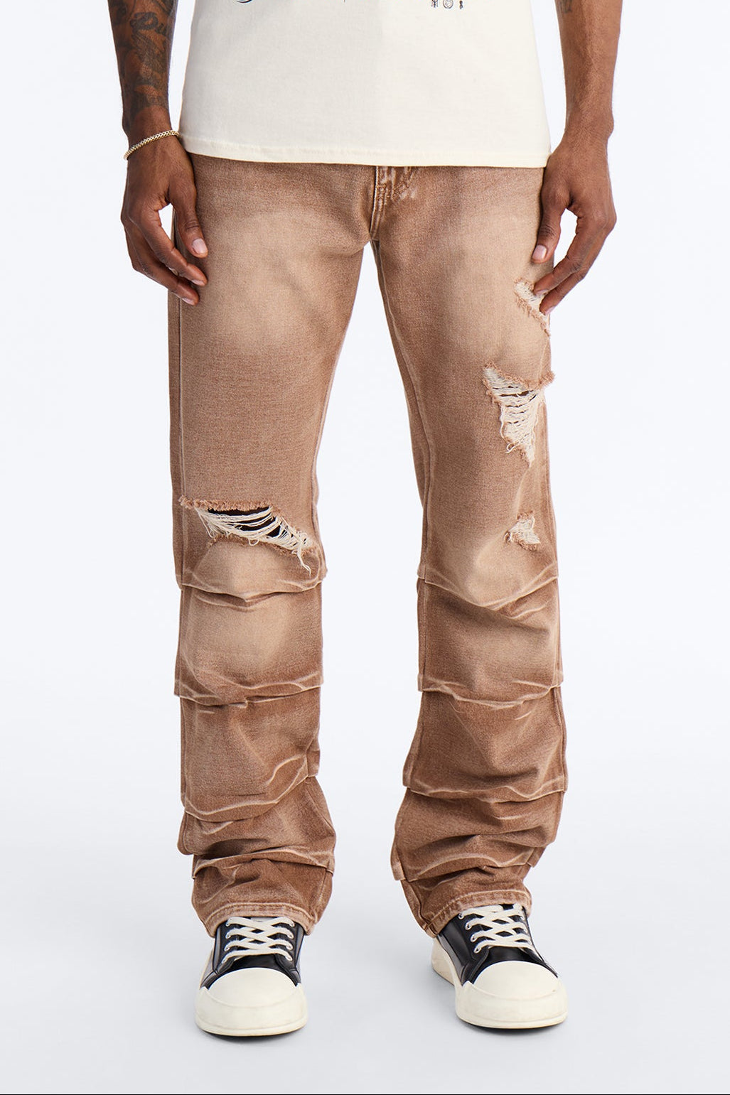 Straight Down The Street Ripped Jeans - Dark Brown - image 1
