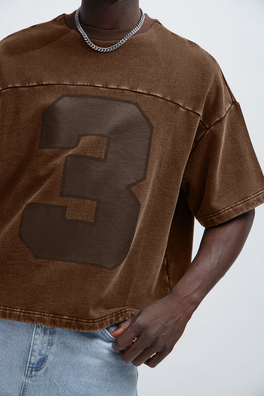 Kyle Oversized Tee - Dark Brown - image 4