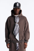 Oversized Bandana Scarf Duo Hoodie - Brown - image 1