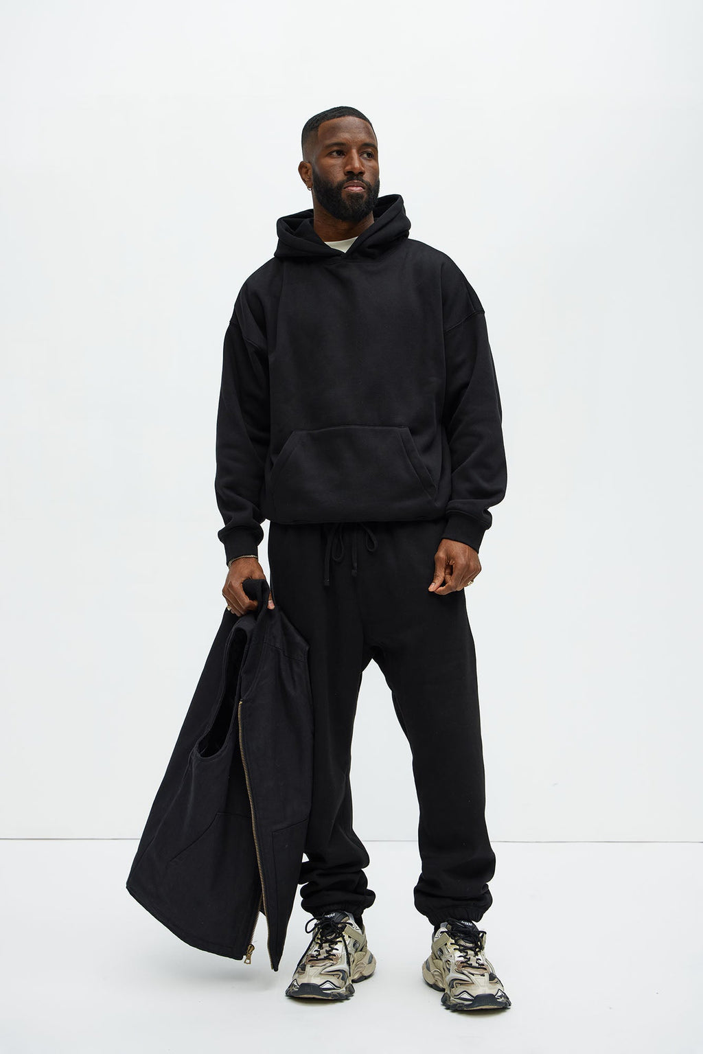 Tyson Oversized Heavyweight Hoodie - Black - image 3