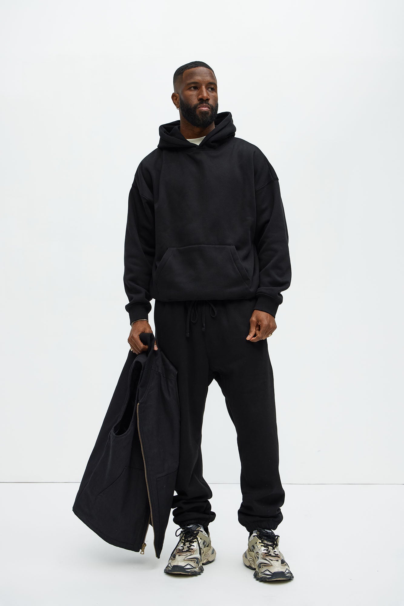 Tyson Oversized Heavyweight Hoodie - Black - image 3