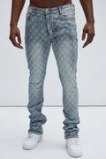I Be Jeweled Stacked Skinny Flare Jeans - Light Blue - image 1
