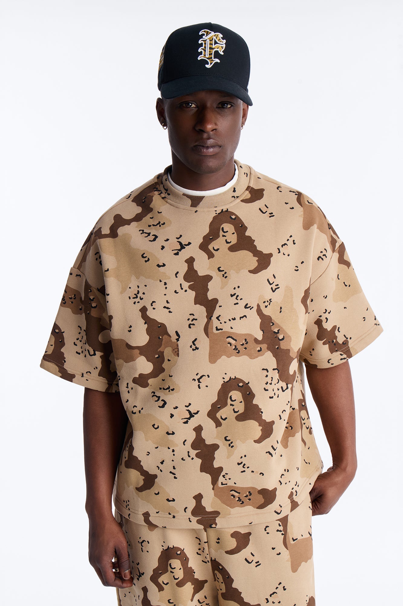 Oversized Time Warp Camo Short Sleeve Fleece Tee - Camouflage - image 1