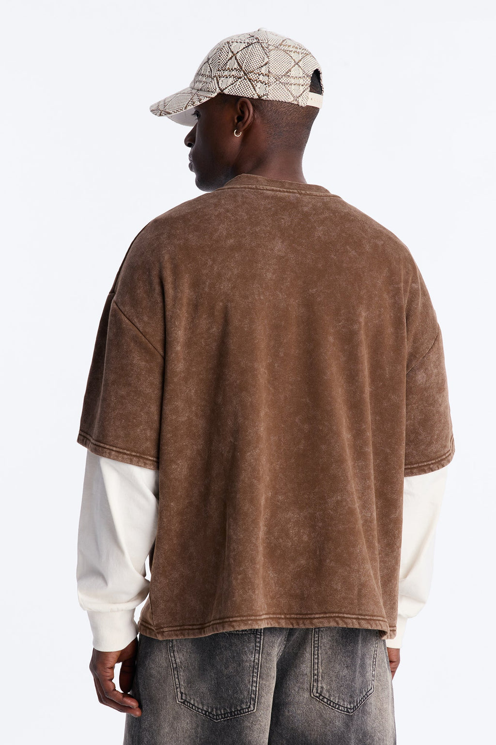 Von Dutch Studio Oversized Fleece Twofer - Brown - image 4