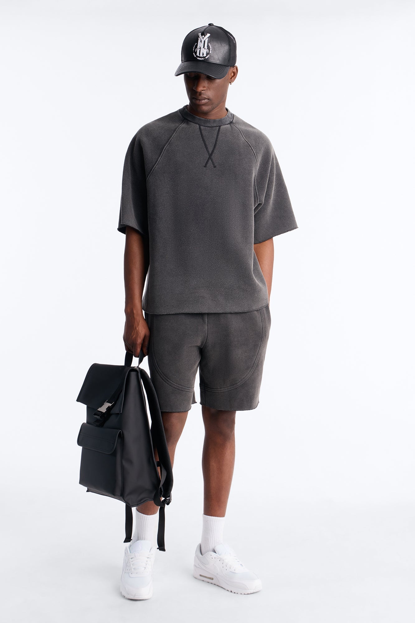 Washed Raw Edge Oversized Tee - Black Wash - image 2