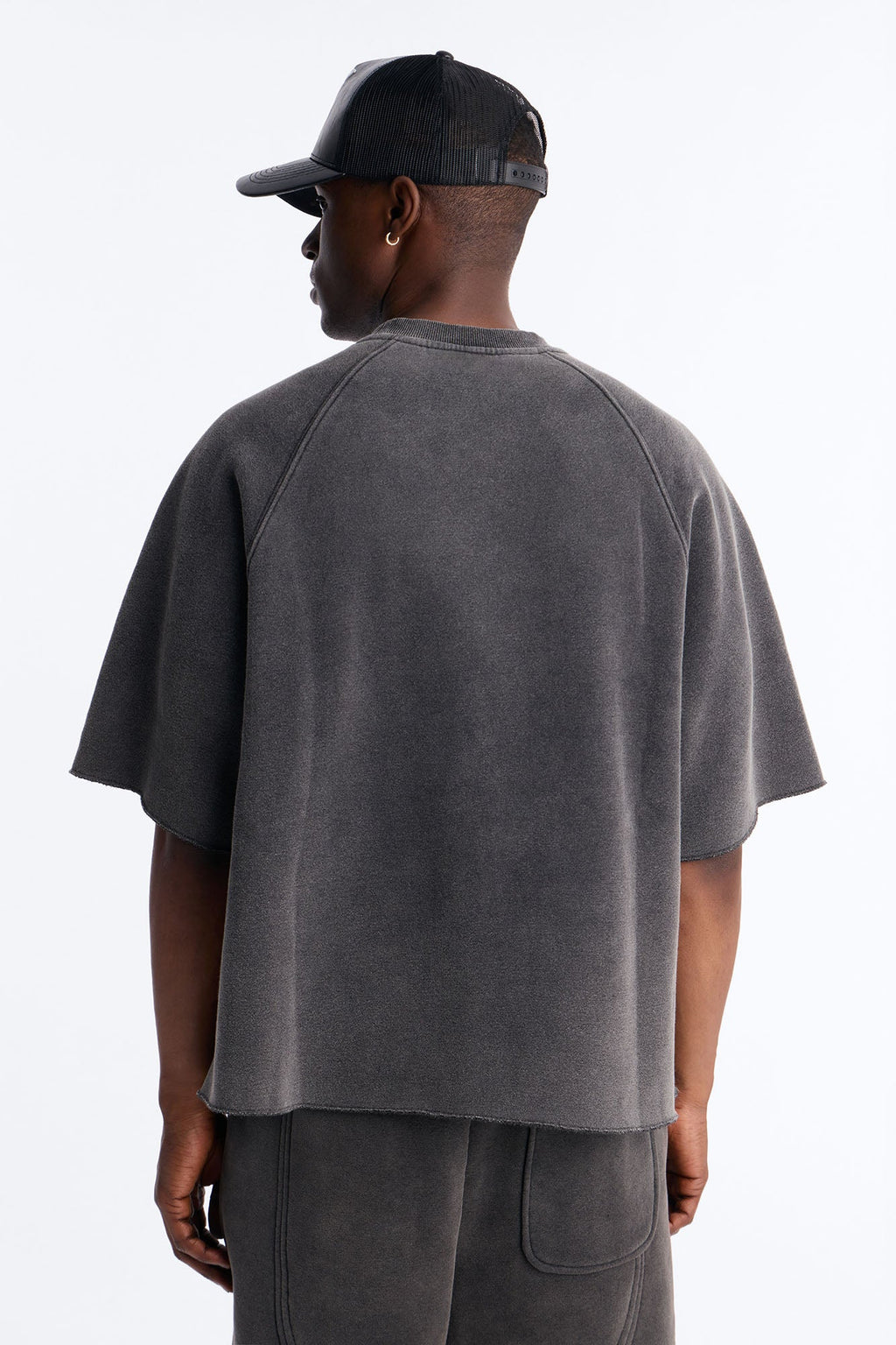 Washed Raw Edge Oversized Tee - Black Wash - image 4