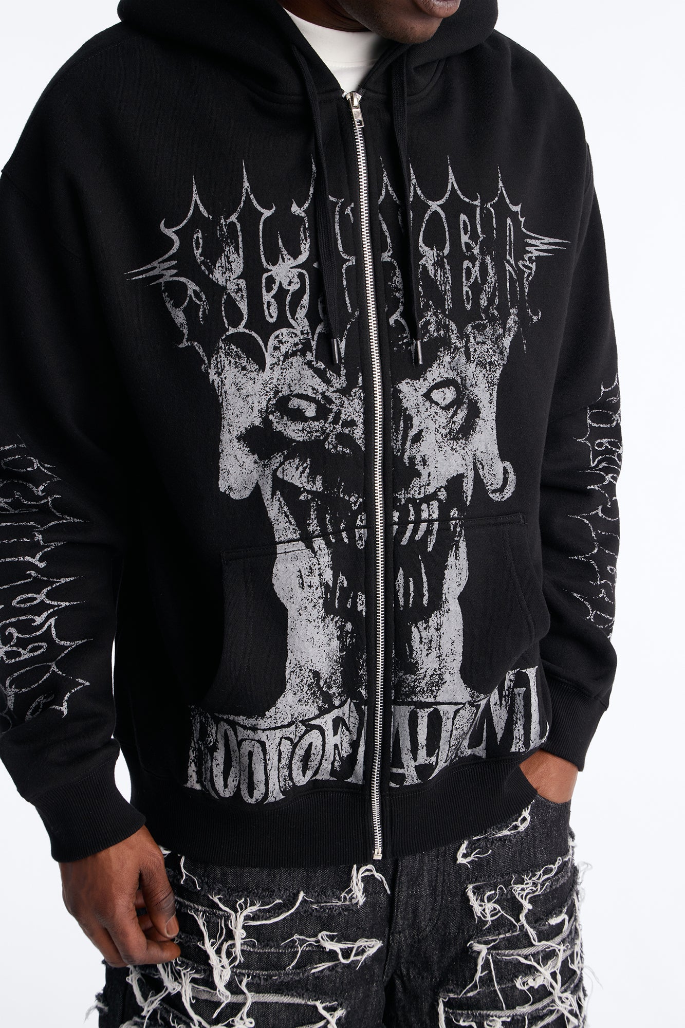 Slayer Tour 1988 Vintage Zip Hoodie - Black Wash - image 3