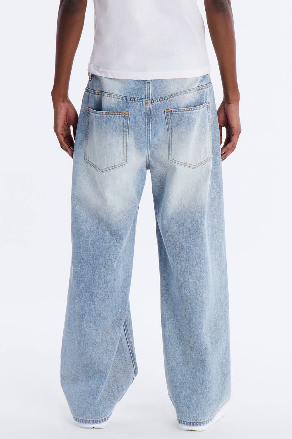 Essential Destroyed Baggy Rigid Jean - Light Blue Wash - image 3