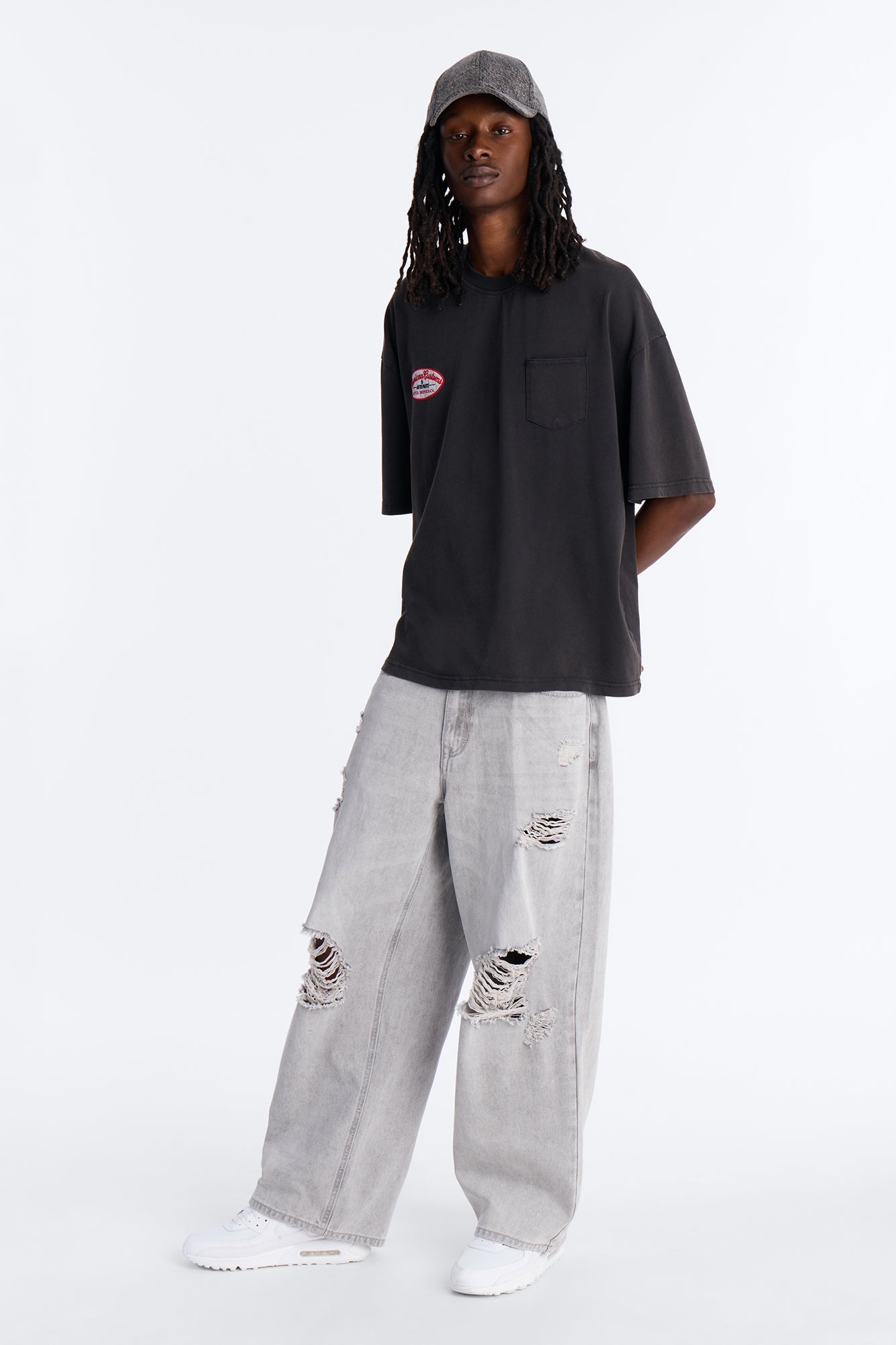 Essential Destroyed Baggy Rigid Jean - Grey - image 2