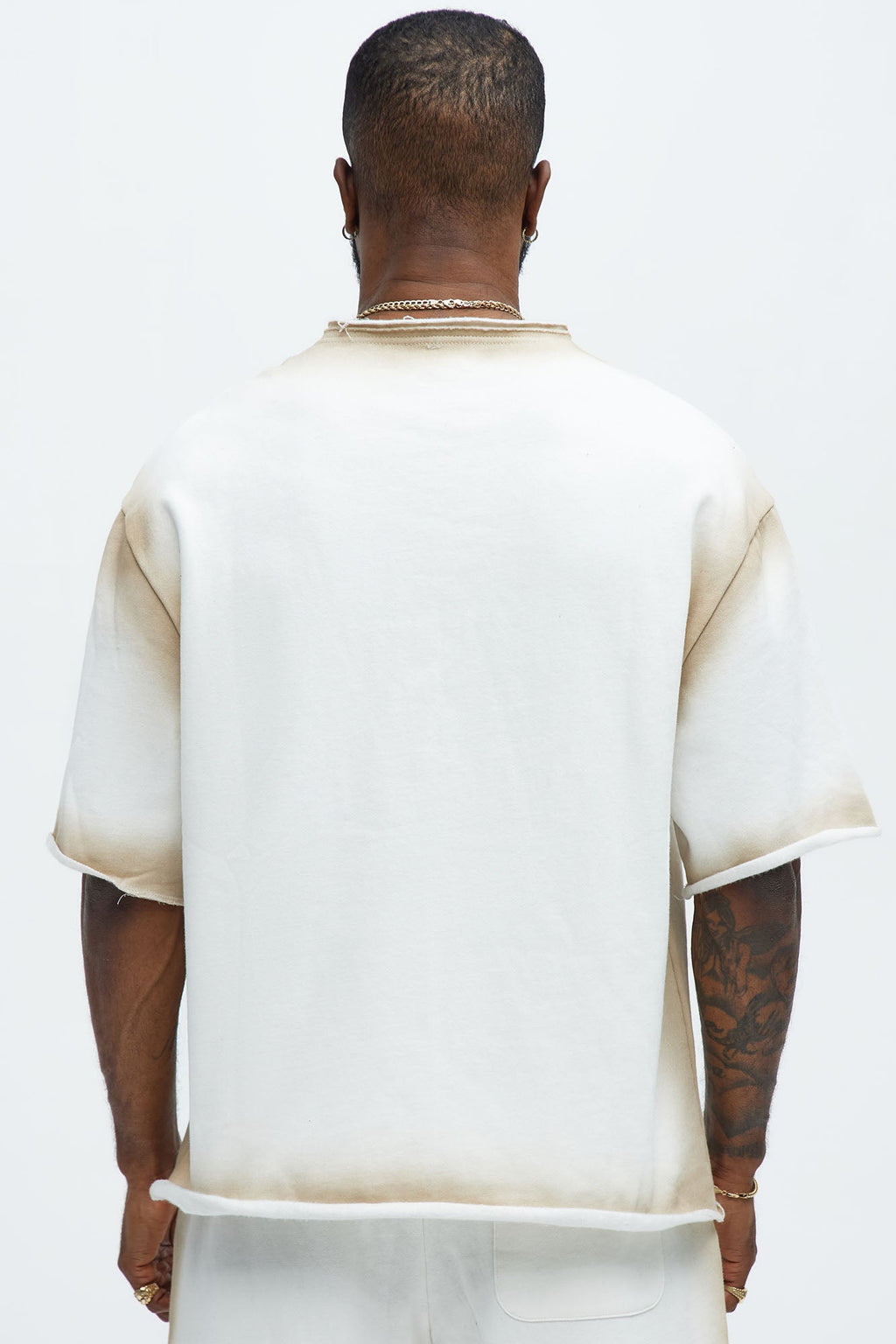 Tyson Blurred Lines Relaxed Fleece Tee - Cream - image 4