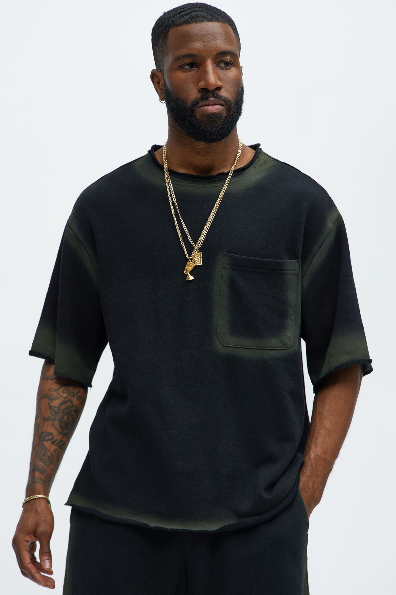Tyson Blurred Lines Relaxed Fleece Tee - Black - image 1