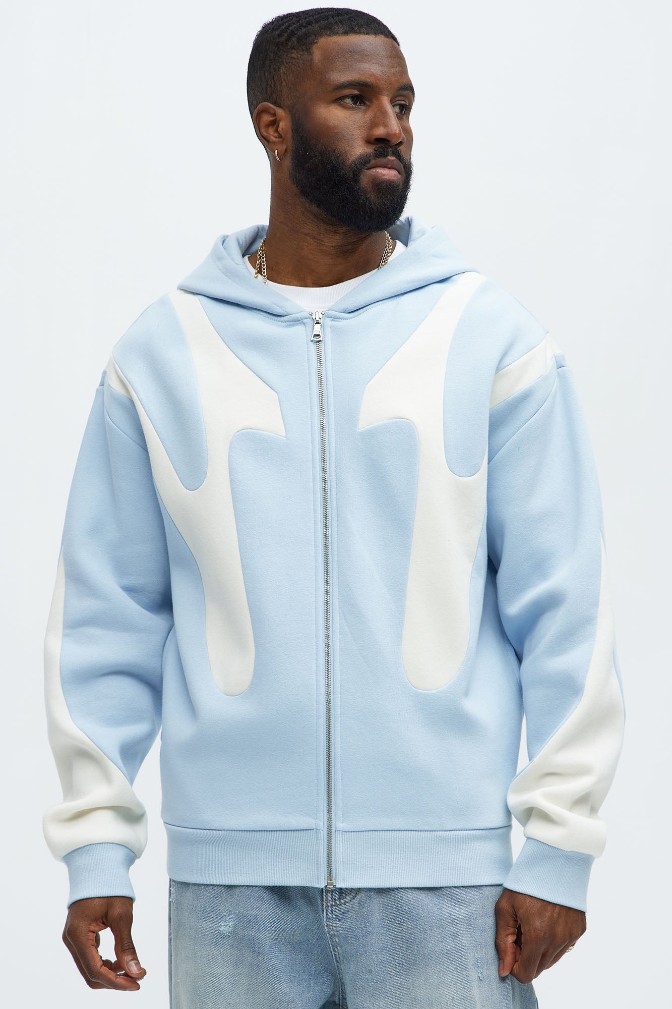 Tyson Oasis Paneled Zip Up Hoodie - Blue/combo - image 2