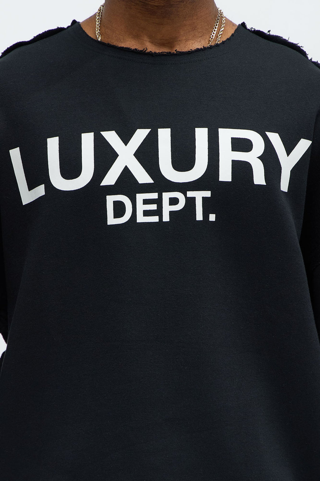 Tyson Luxury Dept Frayed Oversized Sweatshirt - Black - image 3