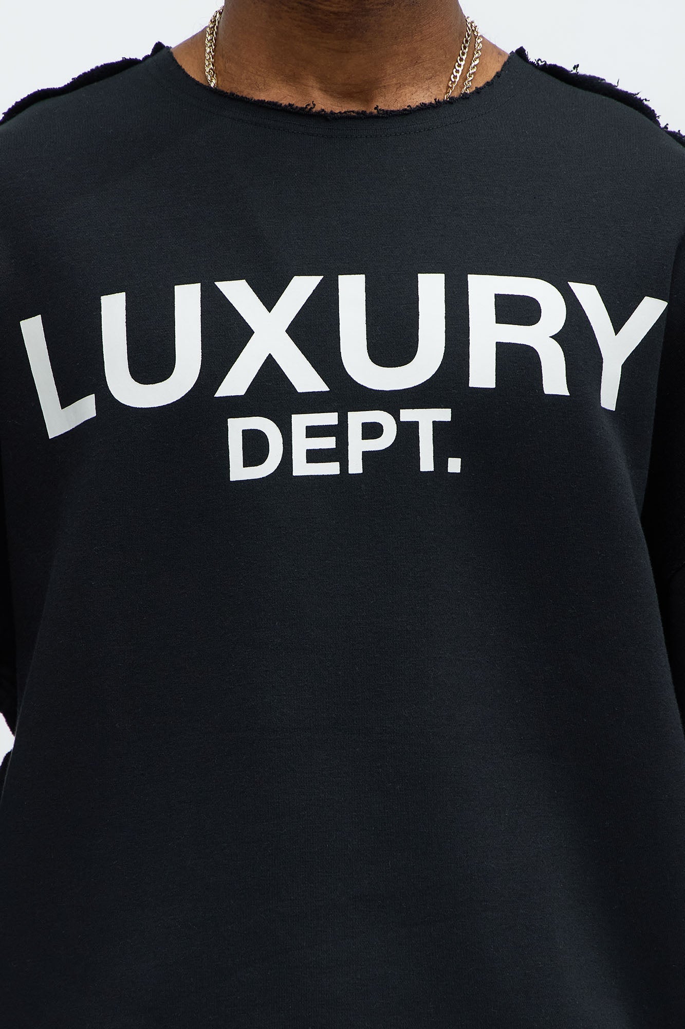 Tyson Luxury Dept Frayed Oversized Sweatshirt - Black - image 3