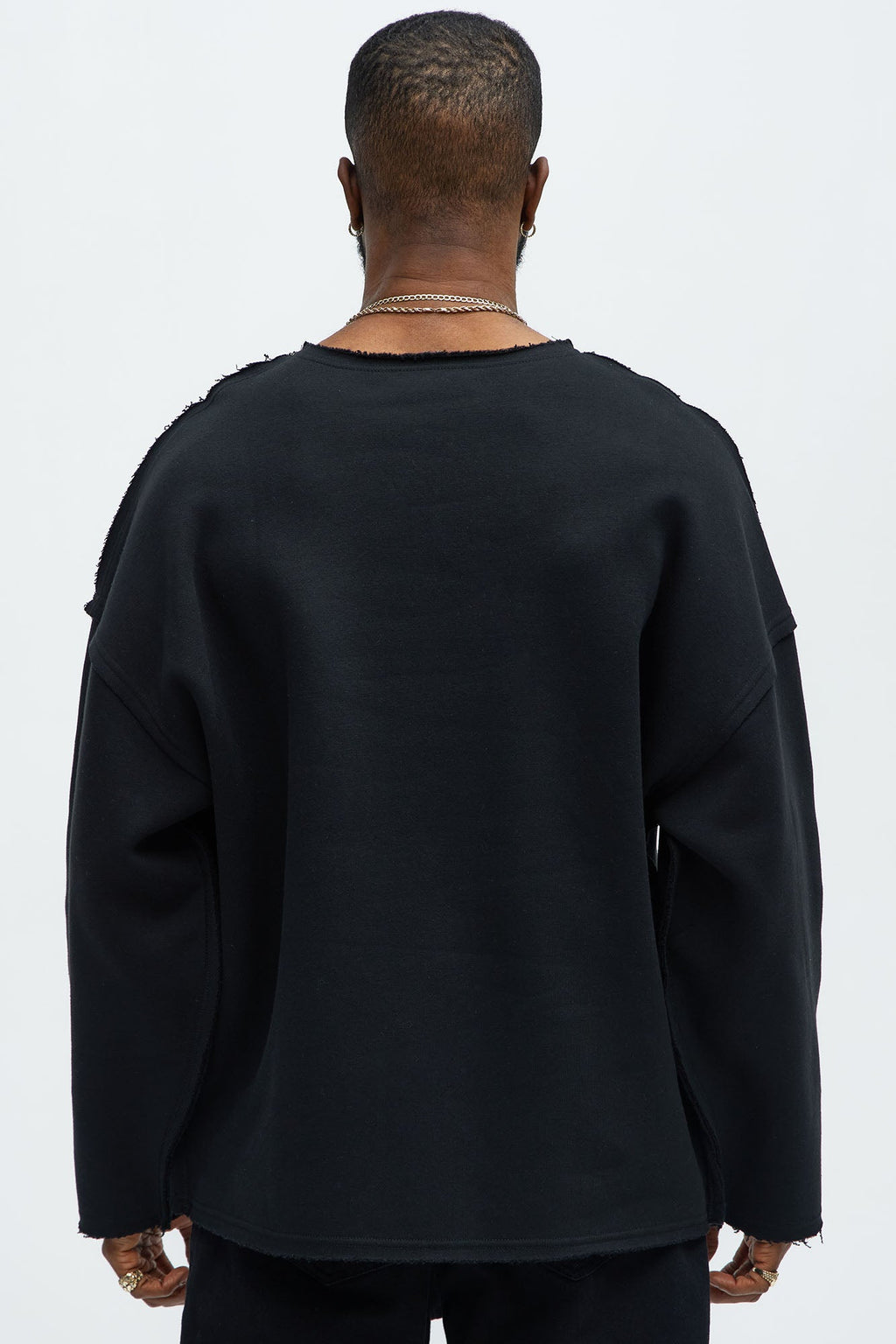 Tyson Luxury Dept Frayed Oversized Sweatshirt - Black - image 4