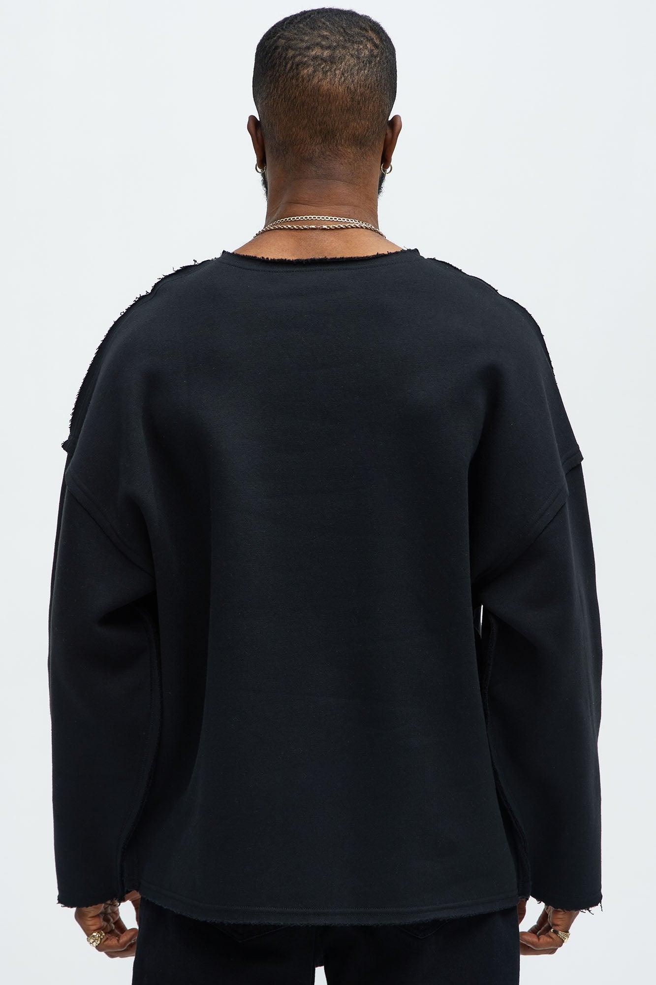 Tyson Luxury Dept Frayed Oversized Sweatshirt - Black - image 4