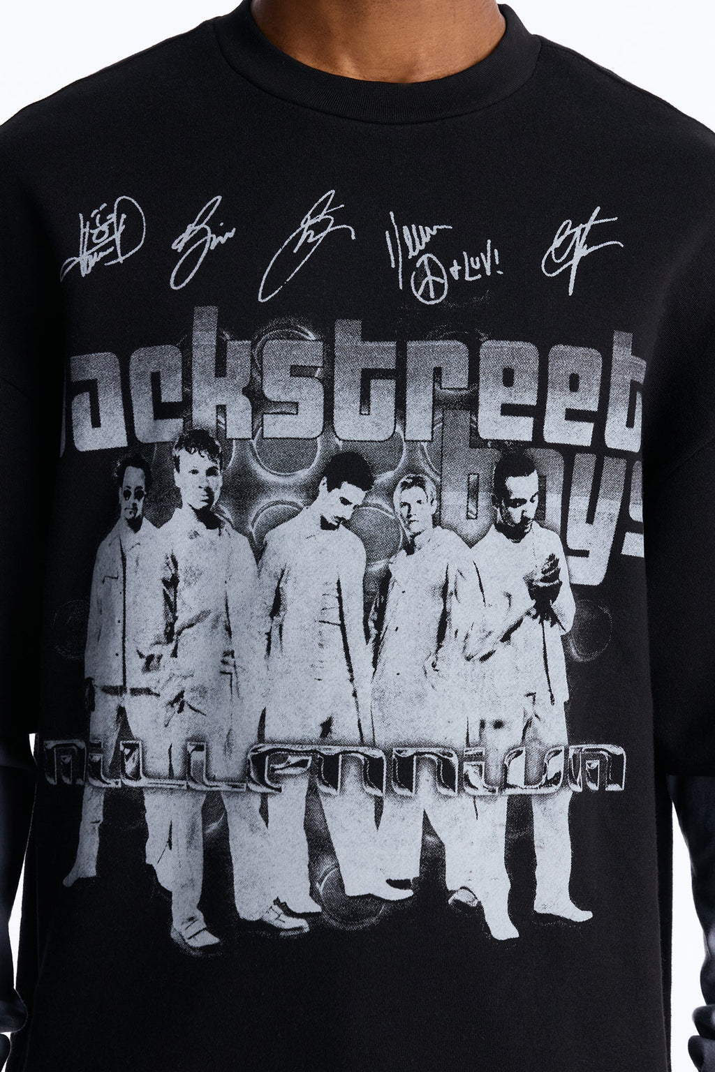 Backstreet Boys Larger Than Life Oversized Fleece Twofer - Black Wash - image 3