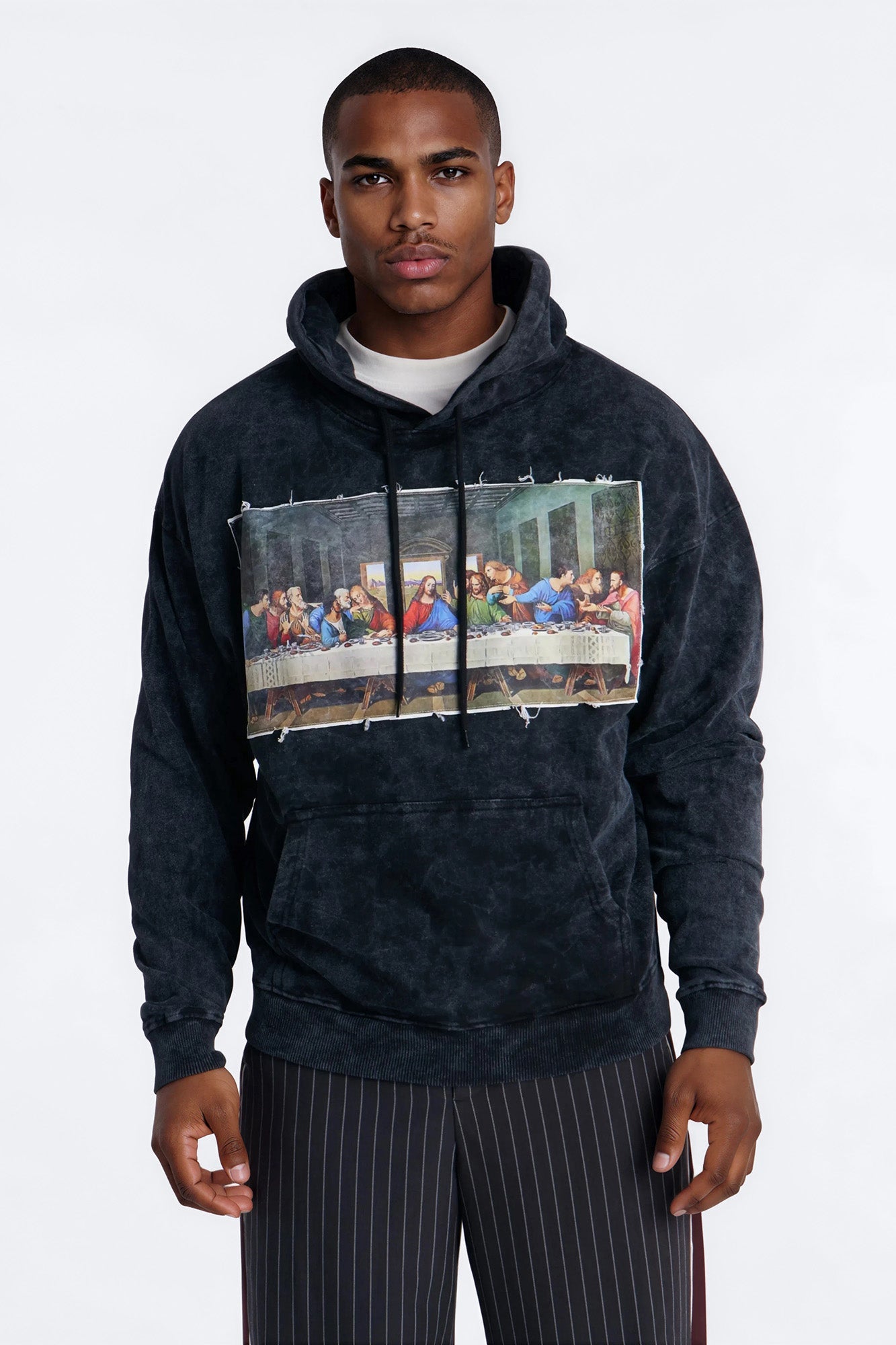 Last Supper Mineral Wash Hoodie - Black Wash - image 1