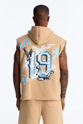 Fly Eagles Sleeveless Hoodie - Khaki - image 1