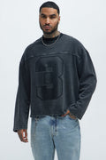 Kyle Long Sleeve Oversized Tee - Black Wash - image 1