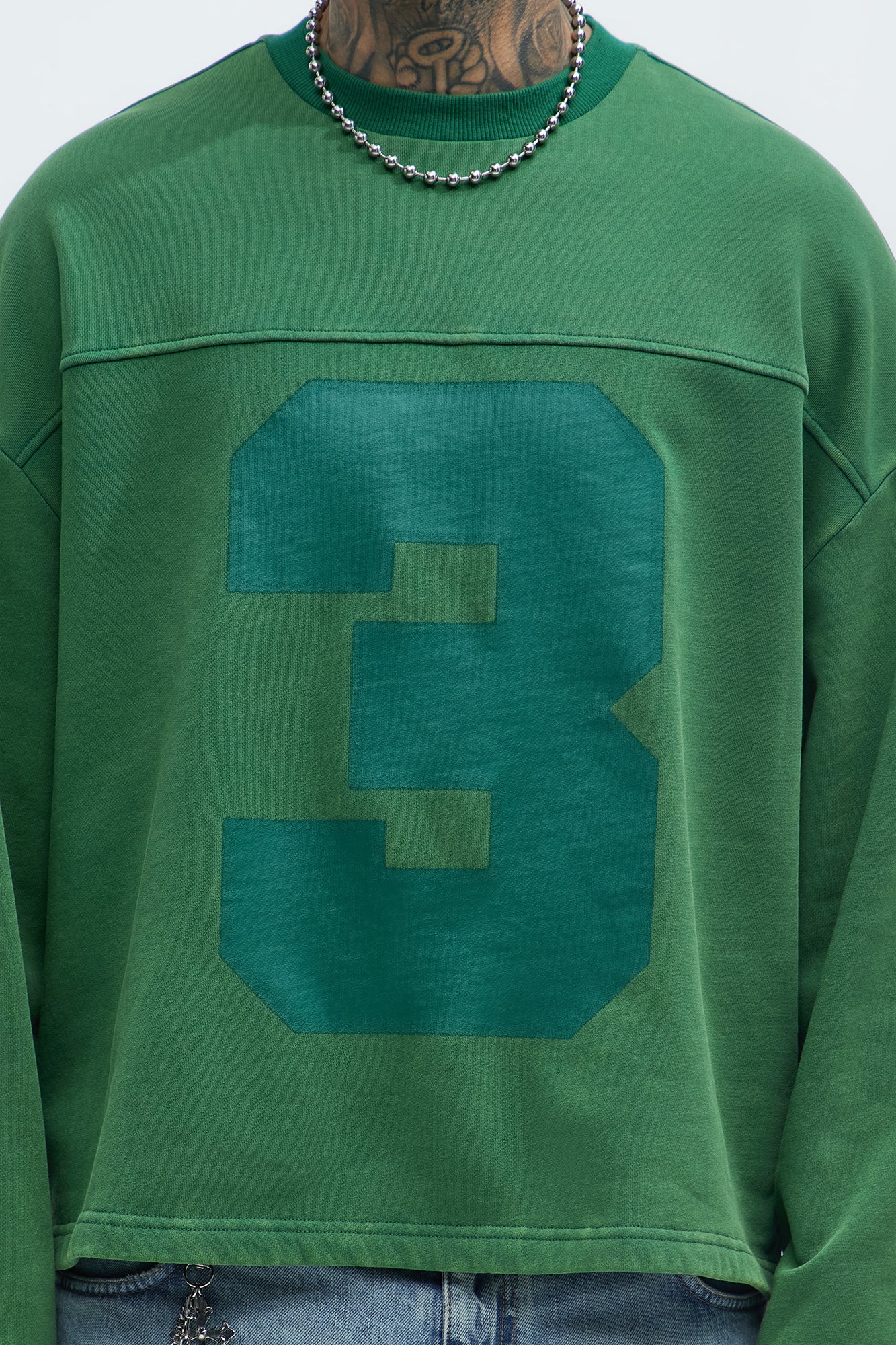 Kyle Long Sleeve Oversized Tee - Green - image 3